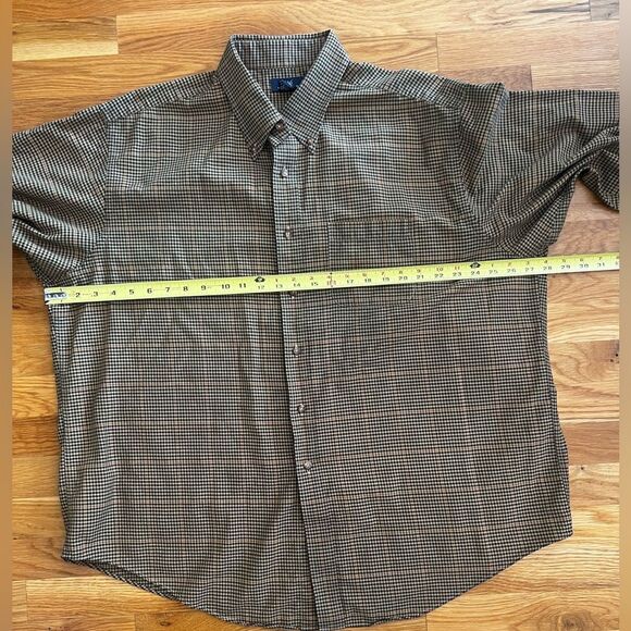 Brooks Brothers 346 Mens Shirt Wool Blend Button Down Gingham Tan/Black Size XXL - Picture 8 of 10